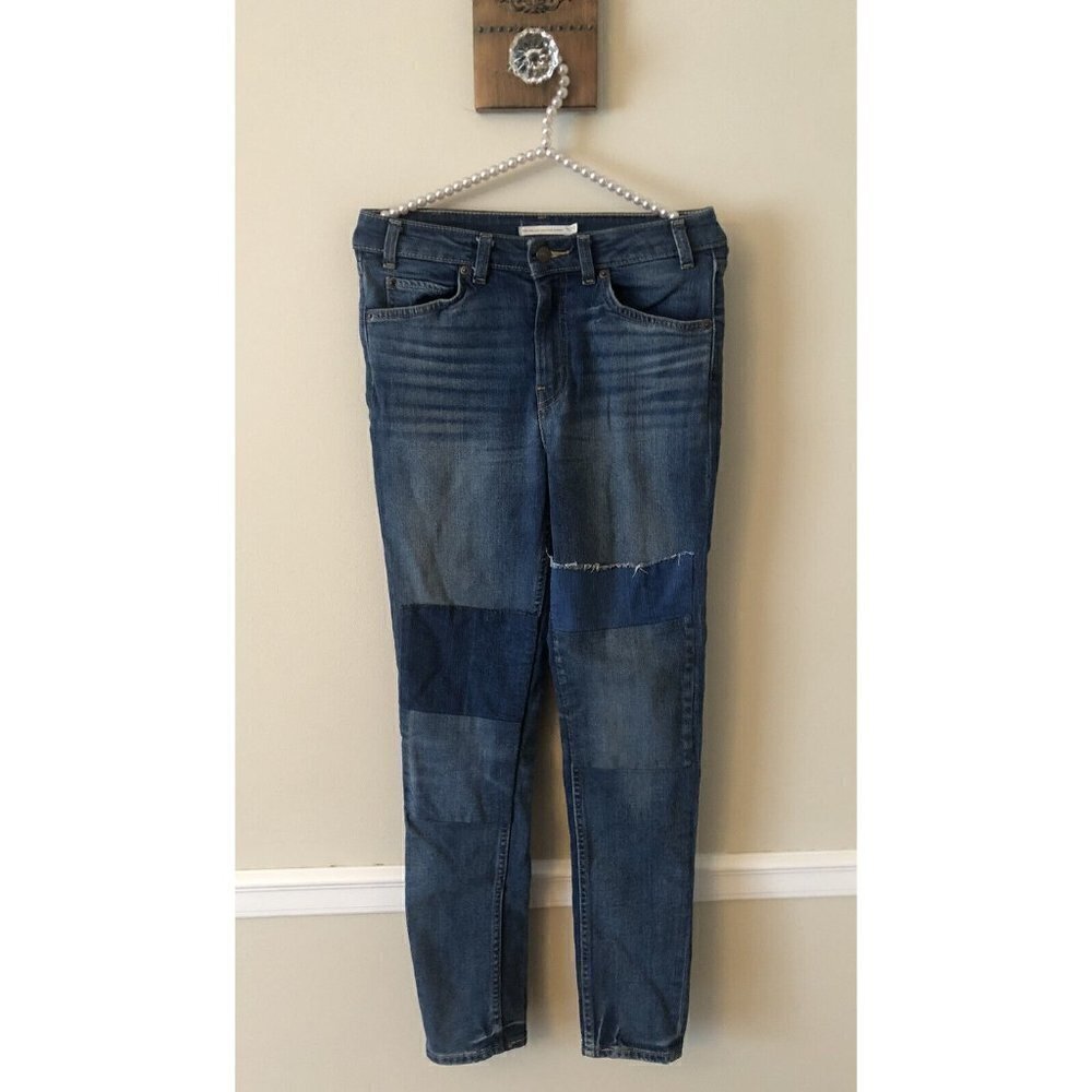 Levis Orange Tab 721 Vintage High Rise Skinny Jeans Patchwork Size 27